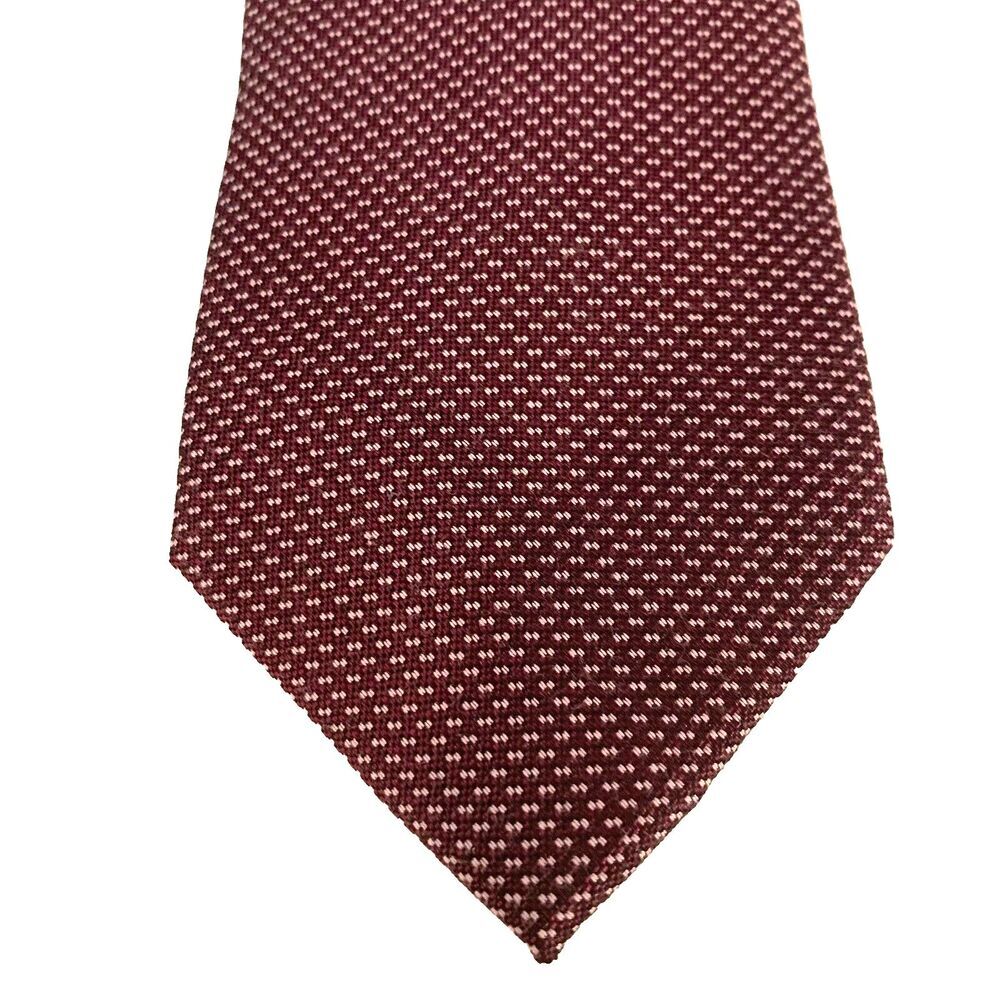 Awareness Kenneth Cole Mens Necktie 100% Silk Geometric Maroon Red Business